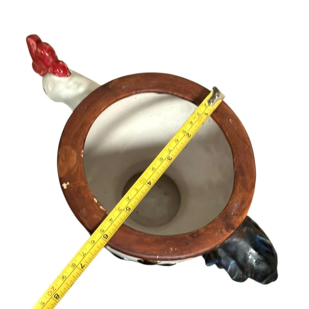 Rustic Ceramic Rooster Planter Pot Farmhouse Country‎ Garden Farmhouse Decor
